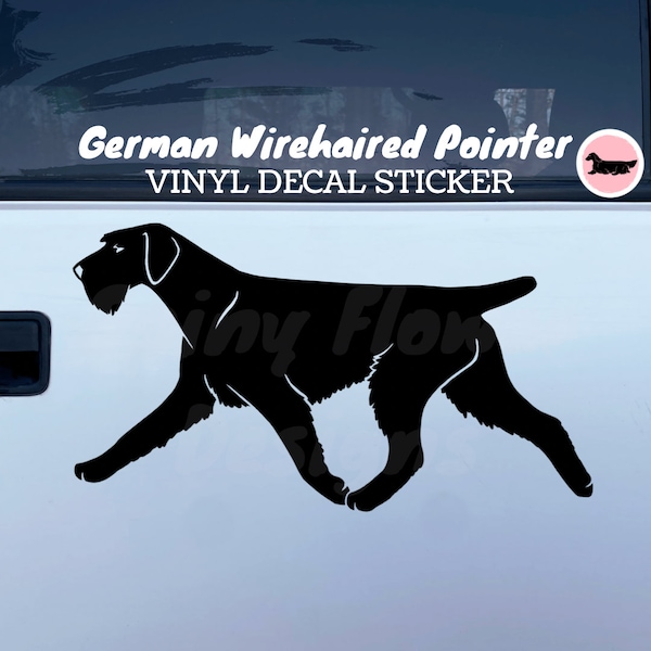 German Wirehaired Pointer Deutsch Drahthaar Gaiting Dog Vinyl Decal / Bumper Sticker