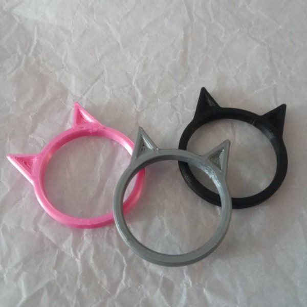 Cat ring, cat ears, 3D printed rings, fox, Halloween, Goth, stay safe, sharp ears