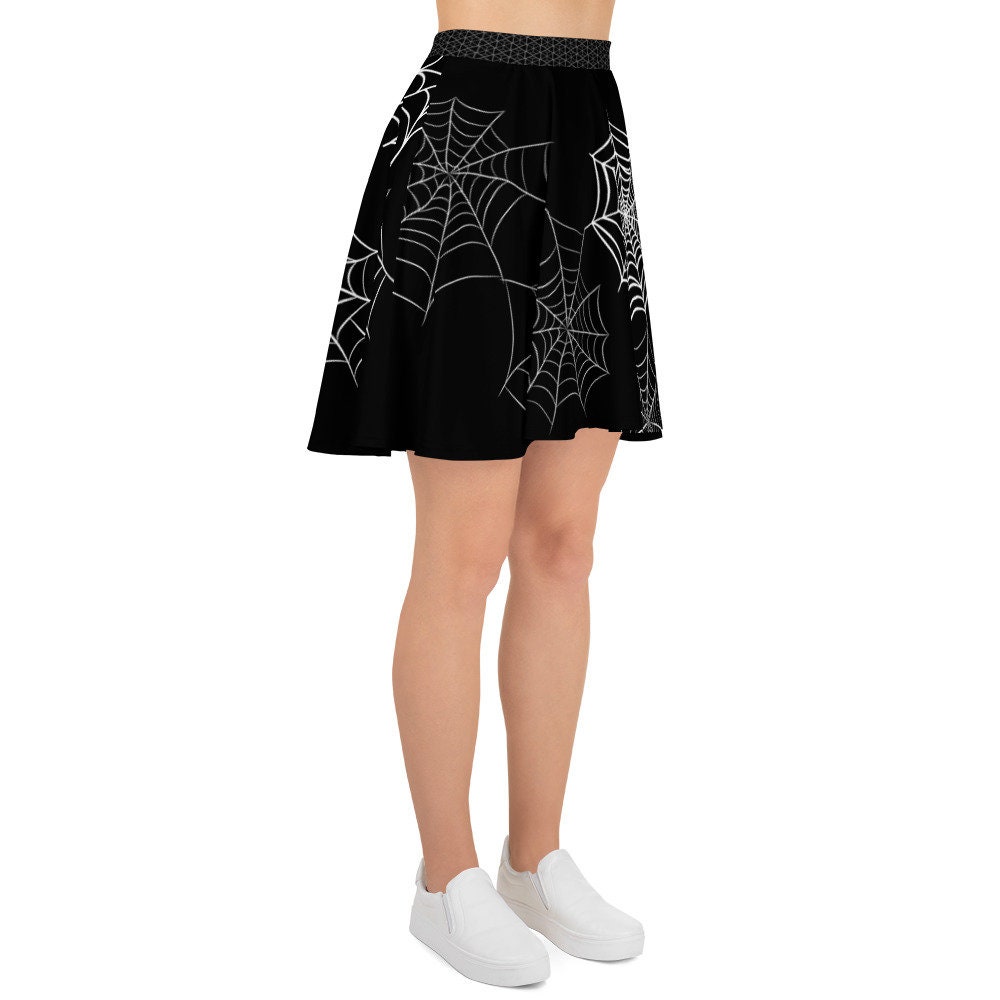 Spider  Print Skater Skirt Etsy
