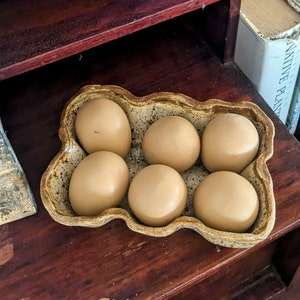 Caixa de ovos de cerâmica feita à mão, 6 unidades de armazenamento de ovos