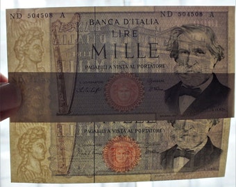 Italian Republic, Two 1000 Lire Banknotes Giuseppe Verdi 2 TYPE.1979/1980