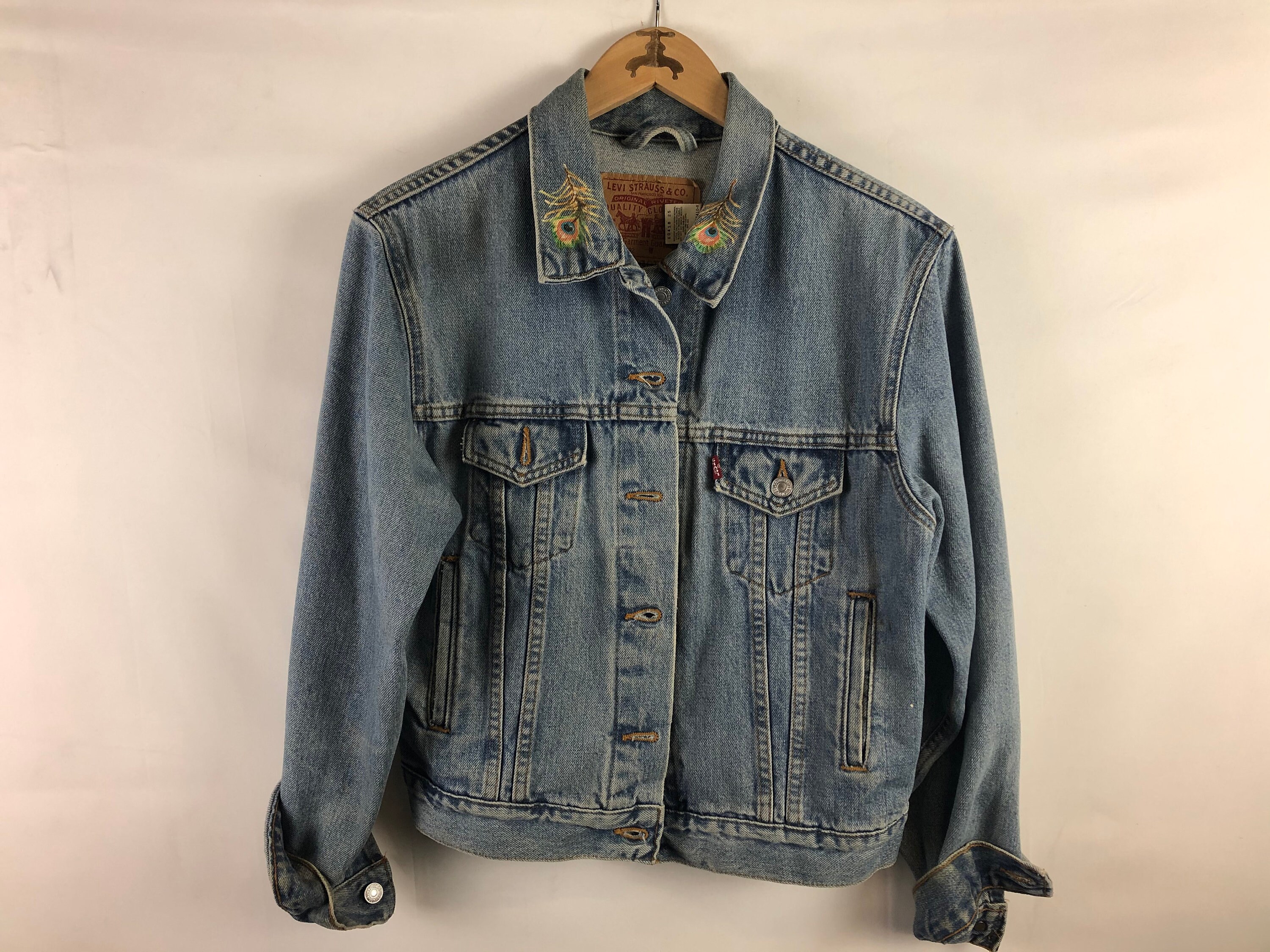 Buy Vintage Peacock Denim Jacket Online in India Etsy