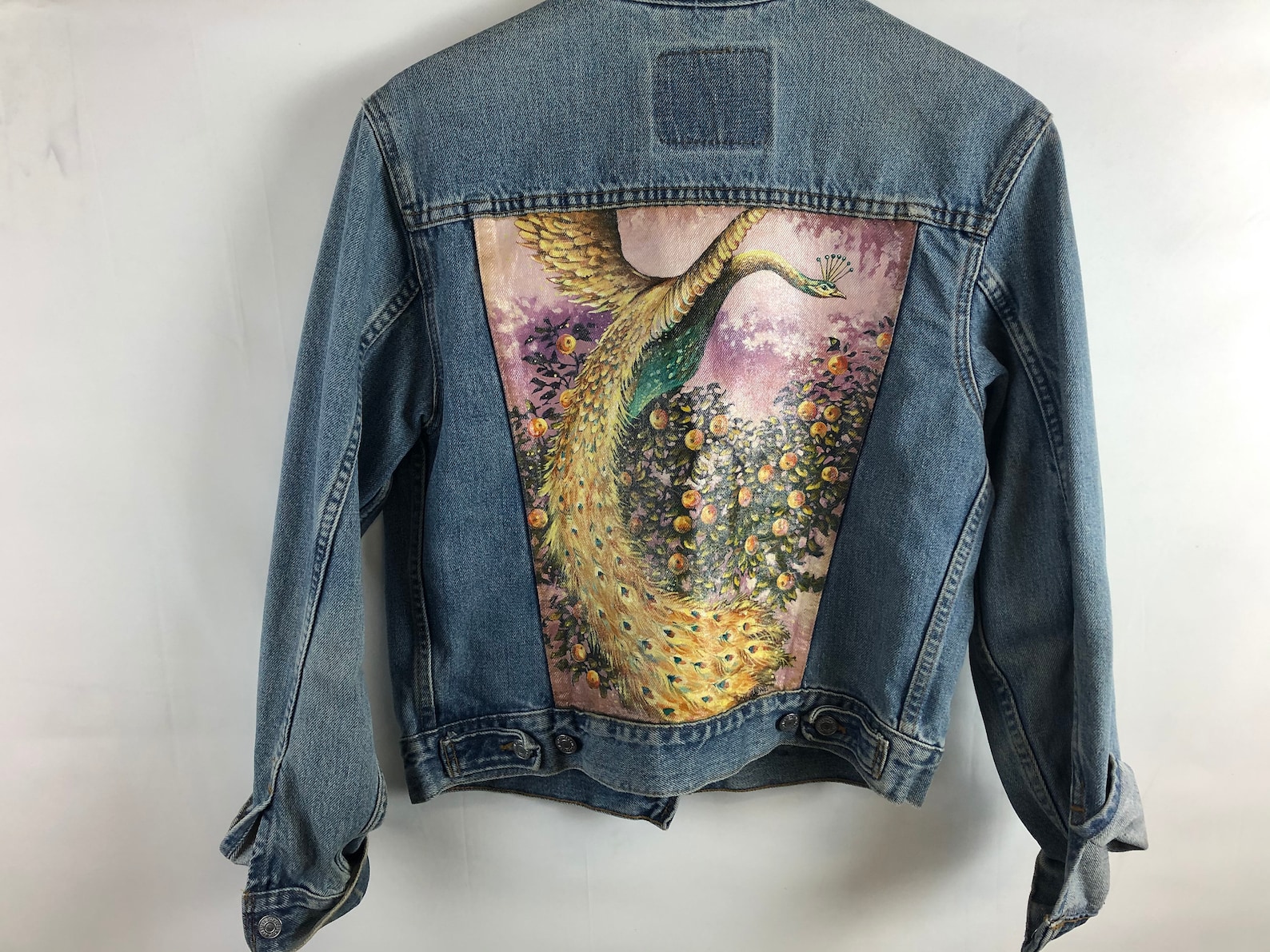 Buy Vintage Peacock Denim Jacket Online in India Etsy