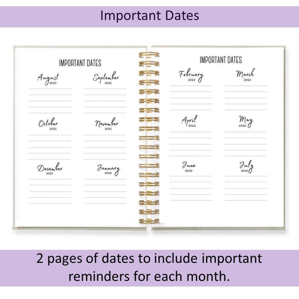 Personalized Student Planner Choice of Designs Yearly Etsy