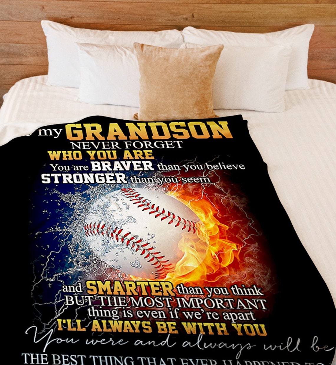 Personalized Blanket To My Grandson From Grandma Grandpa Etsy