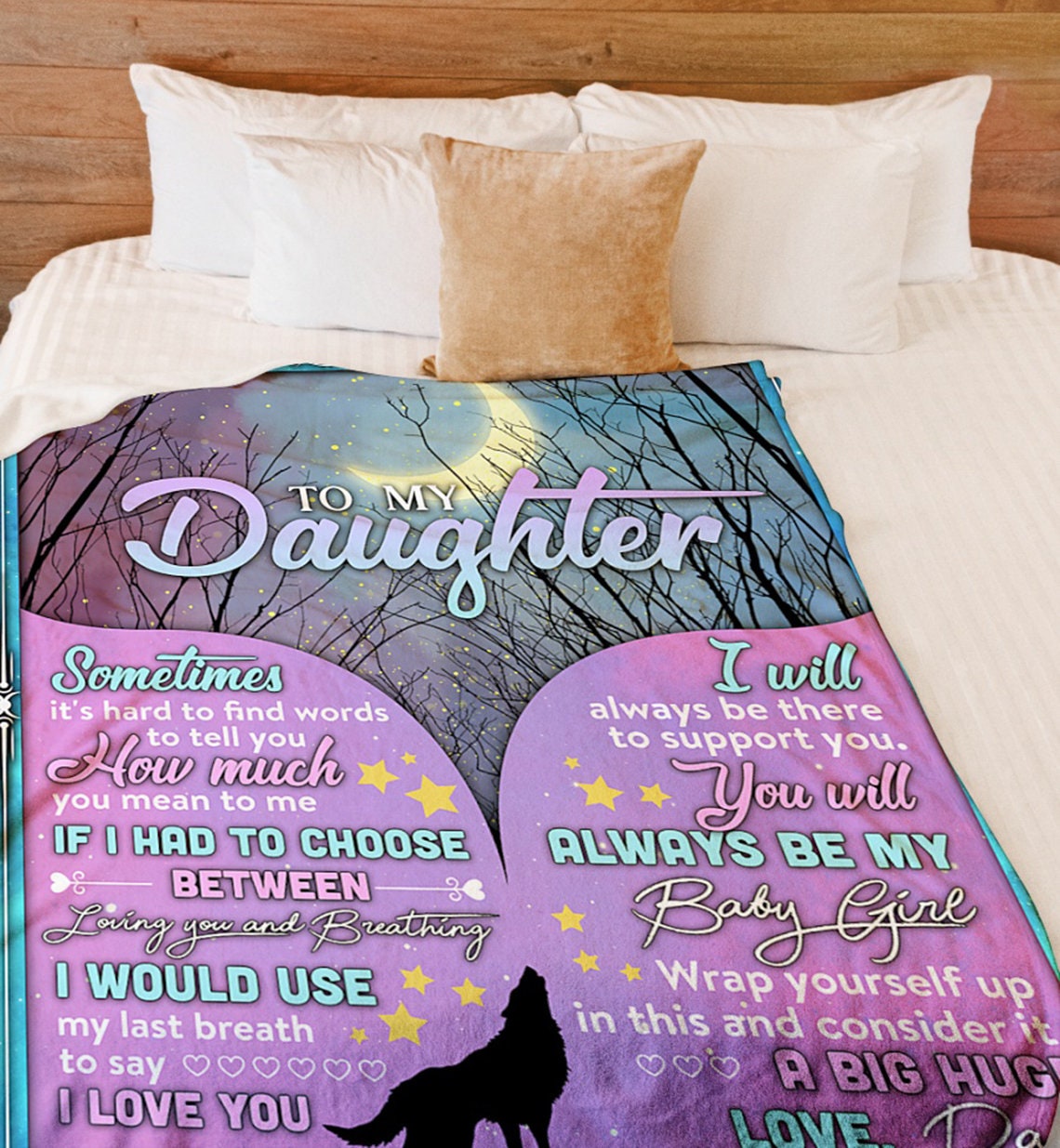 To My Daughter Blanket From Dad And Mom Personalized Blanket Etsy
