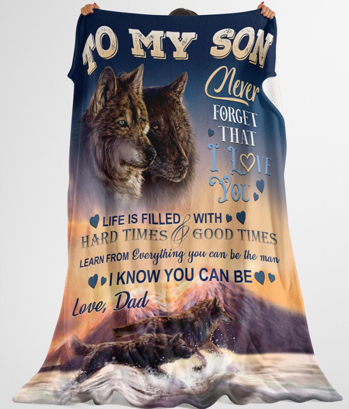 To My Son Blanket From Dad or Mom Personalized Throw Blankets | Etsy