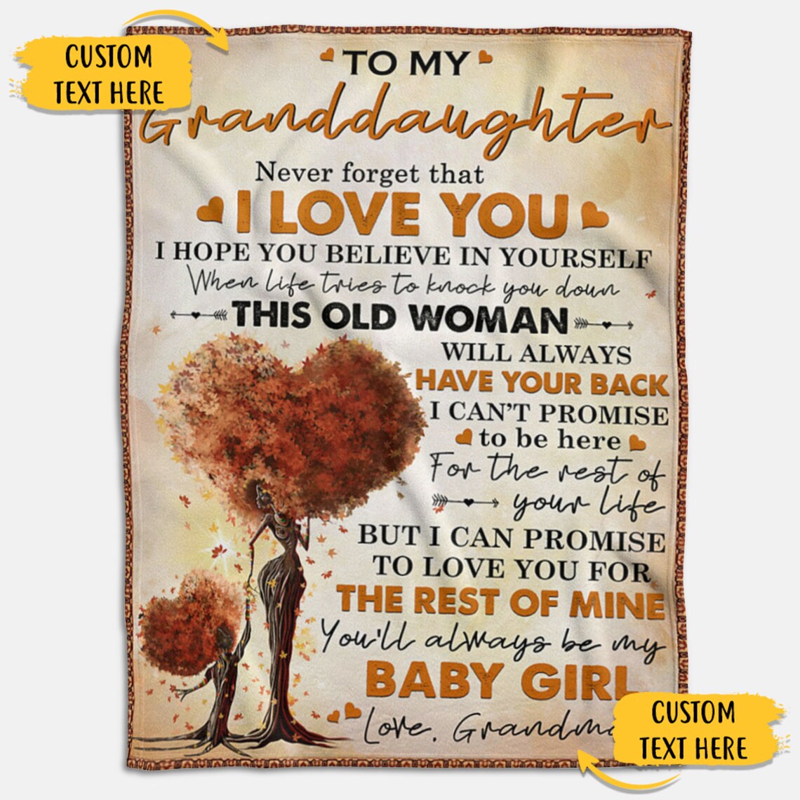 Personalized Blanket To My Granddaughter From Grandma Custom Etsy