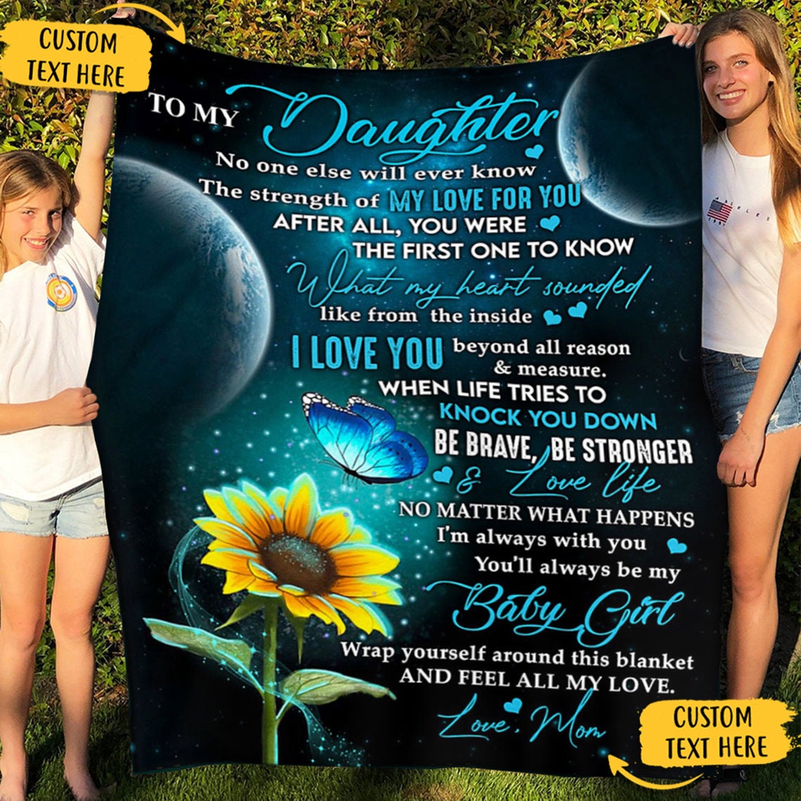 To My Daughter Blanket From Mom And Dad Personalized Blanket Etsy