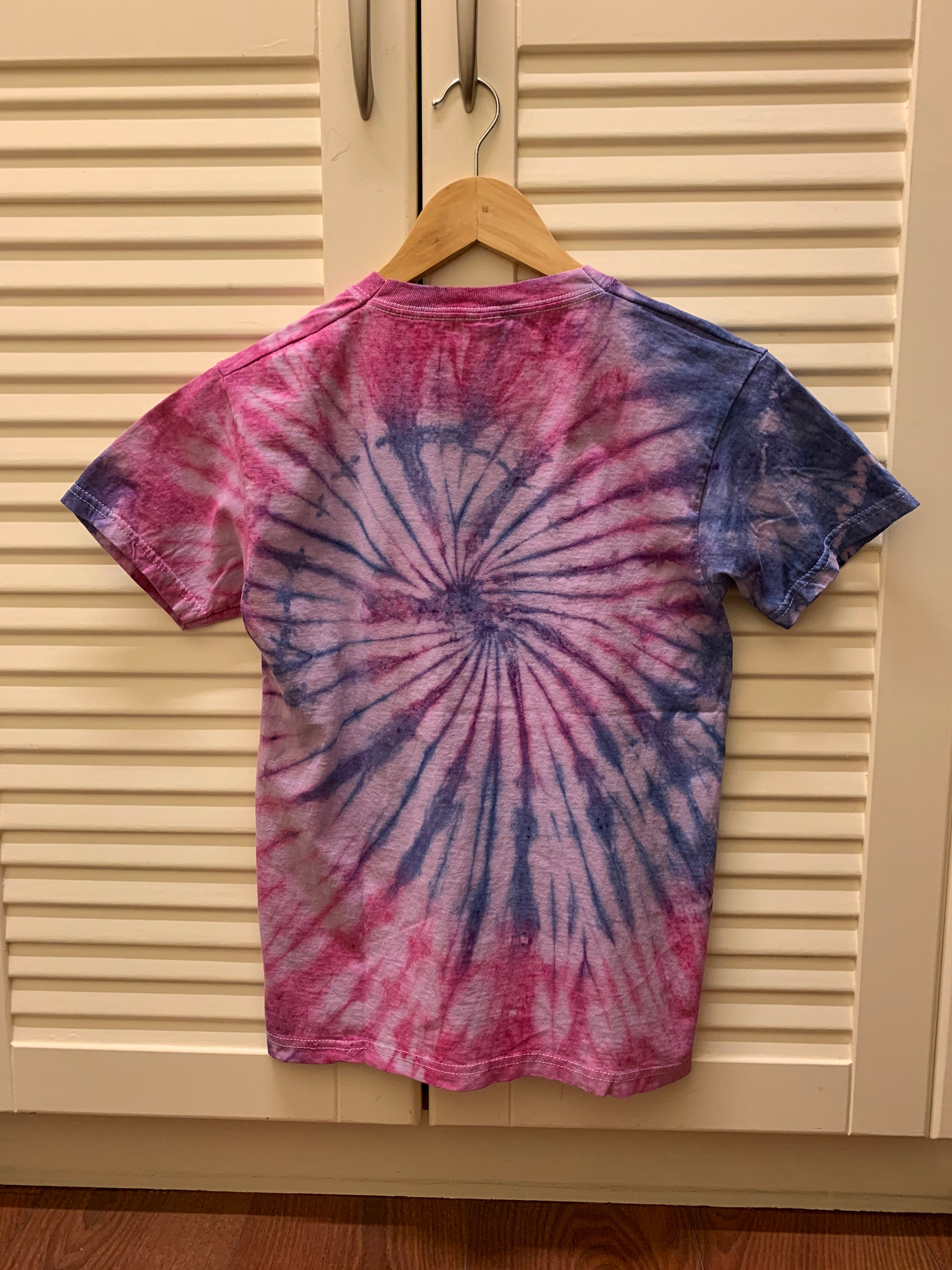 Hand Dyed Tie Dye T-Shirt Pink & Blue Spiral | Etsy