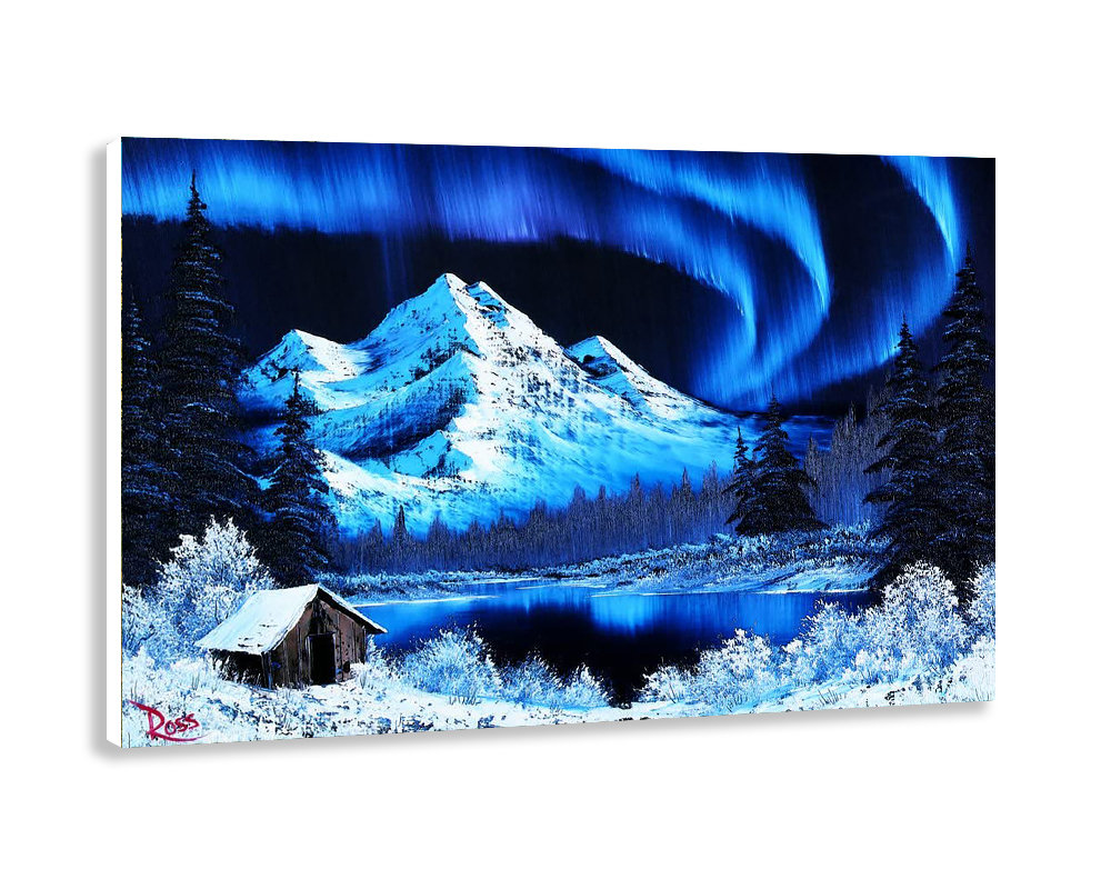 Bob Ross Northern Lights Oil Painting Canvas Wall Art Etsy UK
