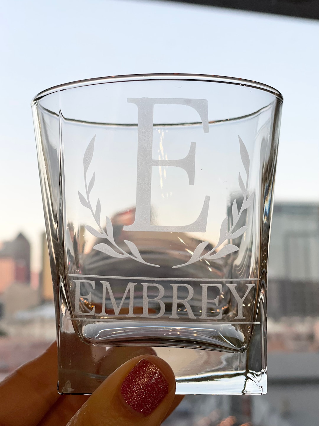 Custom Drinking Glasses Etched Glass Personalized Etsy