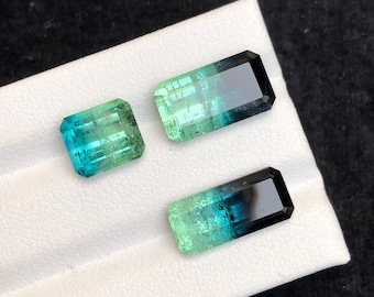 11.7  carat amazing Tri colour tourmaline faceted from kunar Afghanistan