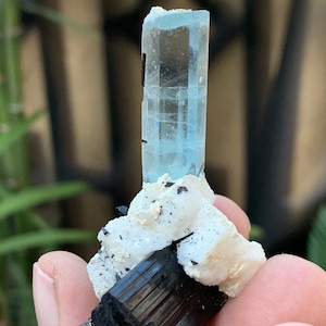 Aquamarine specimen combine with black tourmaline
