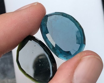Amazing colours tourmaline pair rose cut