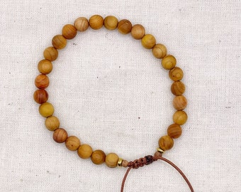 Sandalwood Bracelet, Wrist Mala, Prayer Beads, Tranquility & Serenity Energy