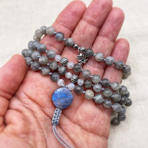 Labradorite Mala, Labradorite Necklace, Prayer Beads, Transformation, Strength, and Protection Energy