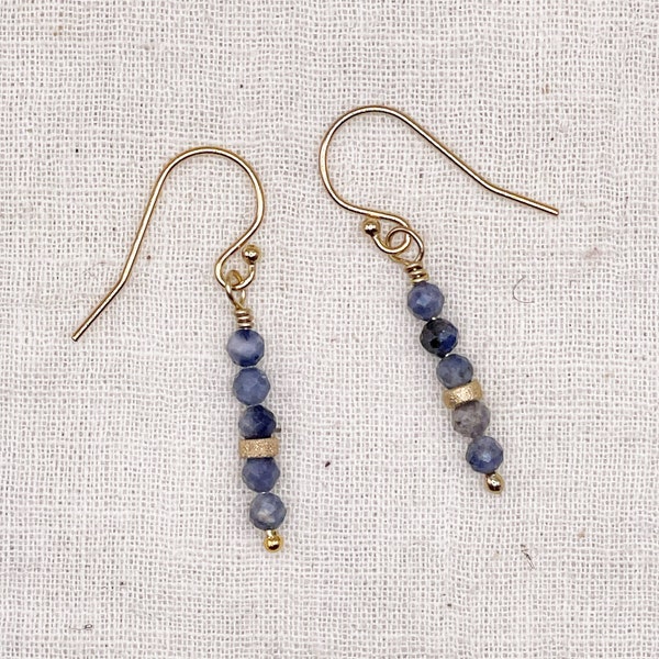 Sapphire Earrings, Delicate Sapphire Earrings, Abundance, Protection, Blessings Energy