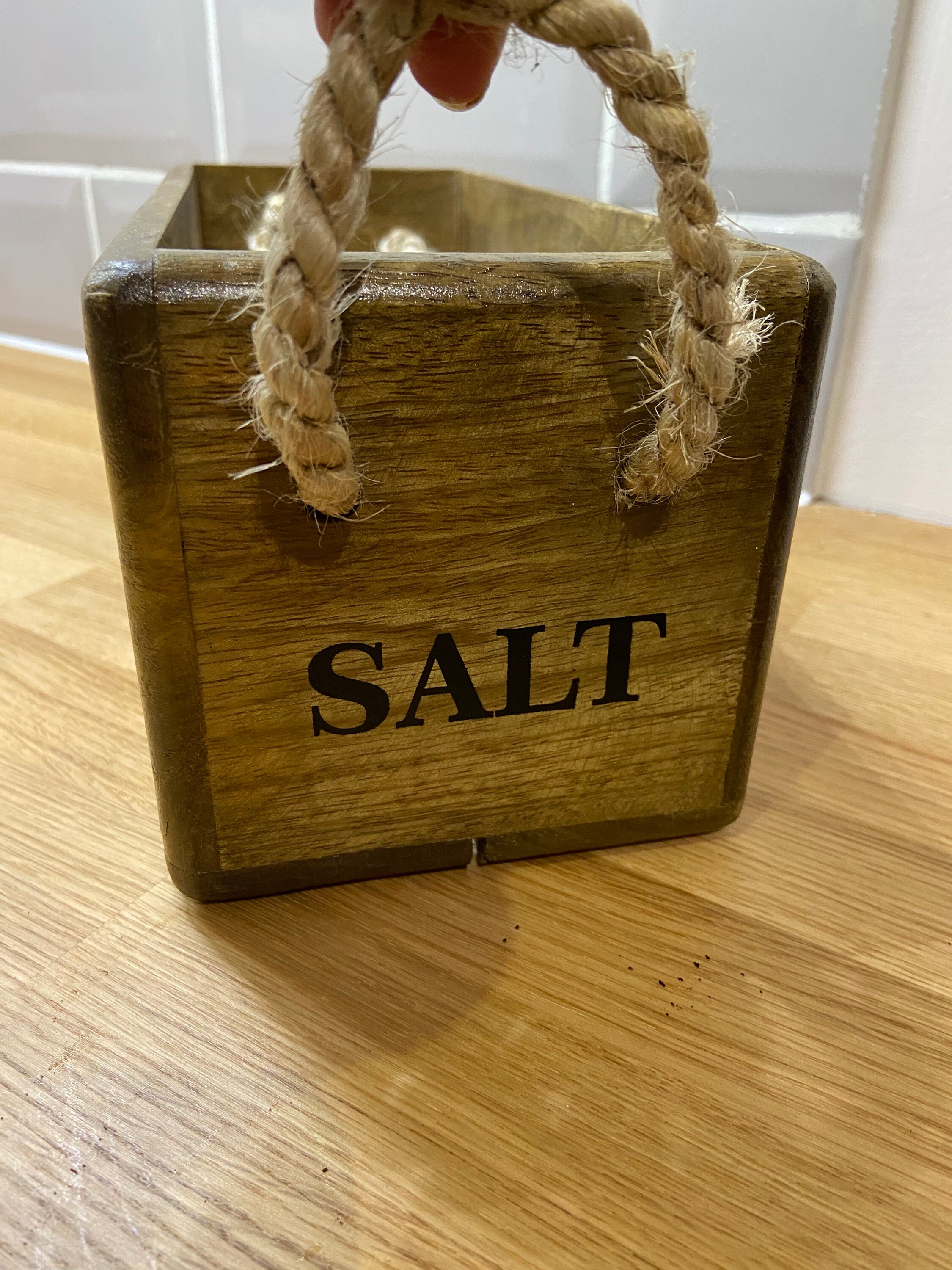 Solid Wooden Storage Box With Rope Handles SALT AND PEPPER. Etsy UK