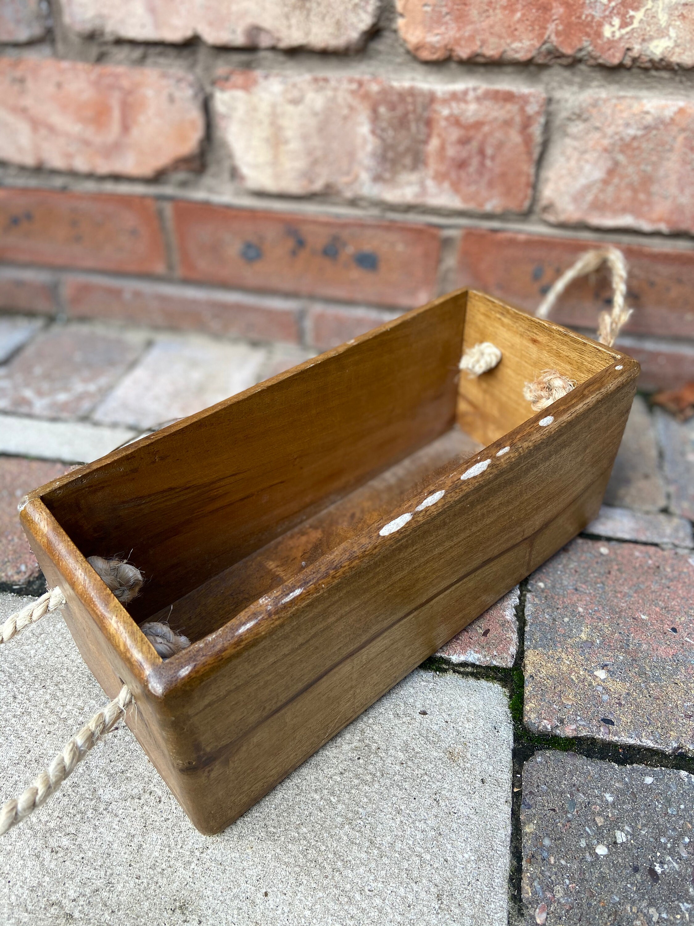 Caja de almacenamiento de madera maciza con cuerda: Villa Park | Etsy