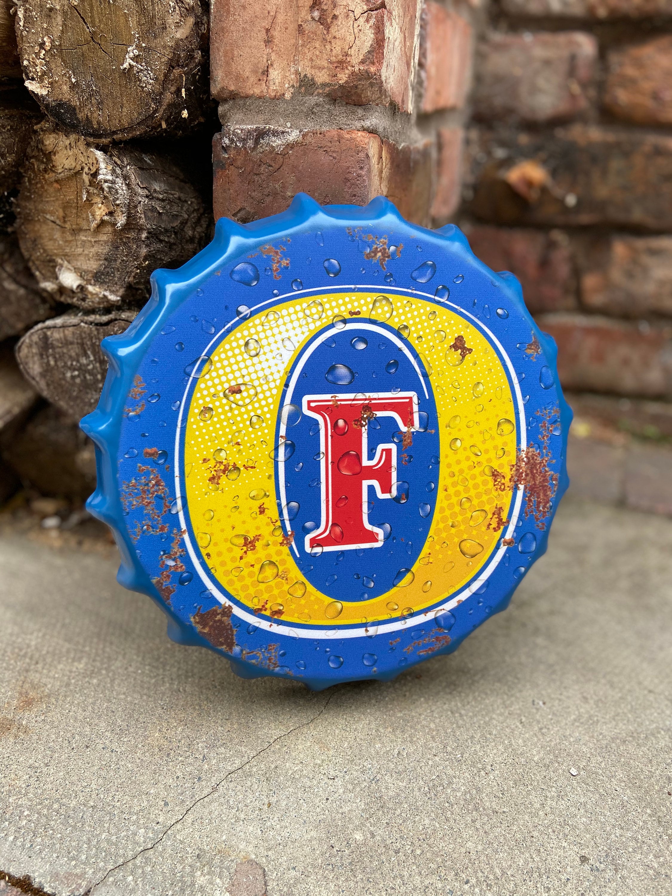 LARGE wall hanging bottle top. 30cm round. Made from recycled Etsy