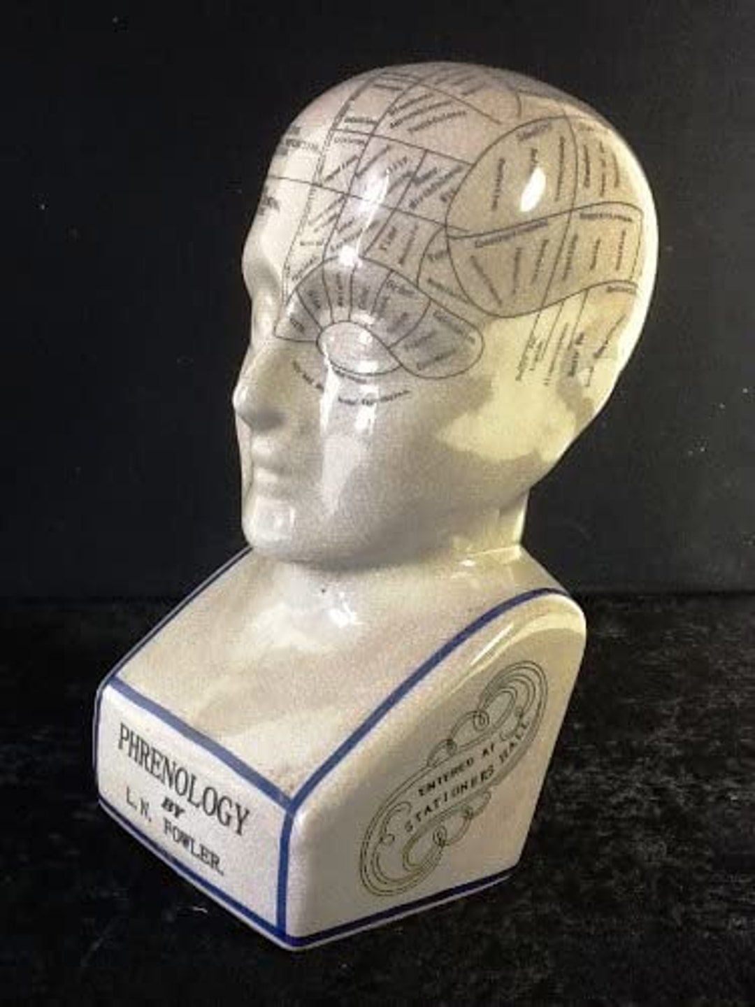 Large Size Ceramic Phrenology Head by L N Fowler Etsy