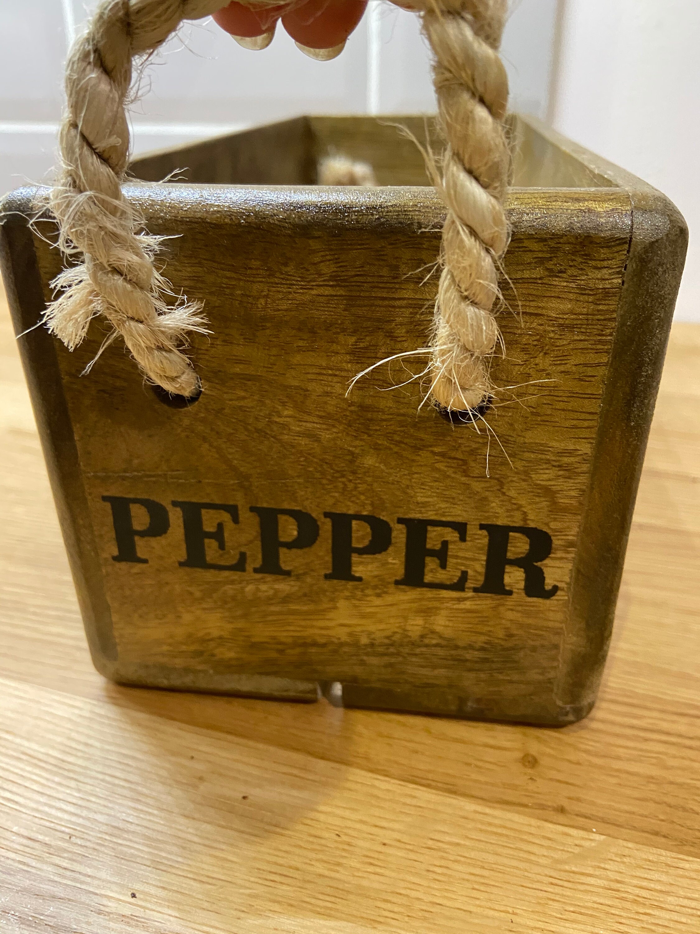 Solid Wooden Storage Box With Rope Handles SALT AND PEPPER. Etsy UK