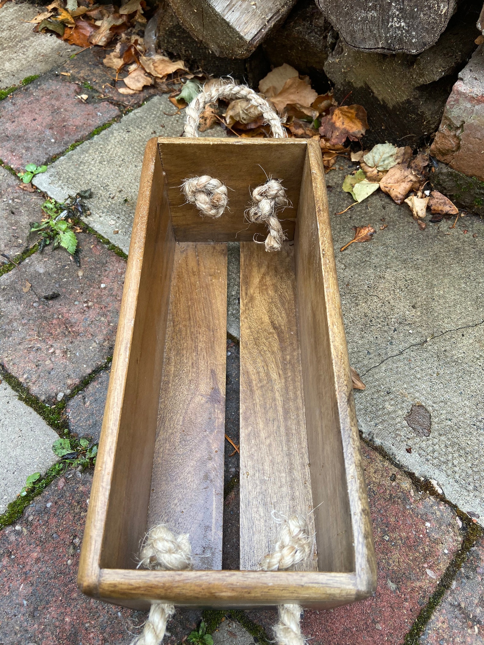 Solid wooden storage box with rope handles CONDIMENTS. Etsy