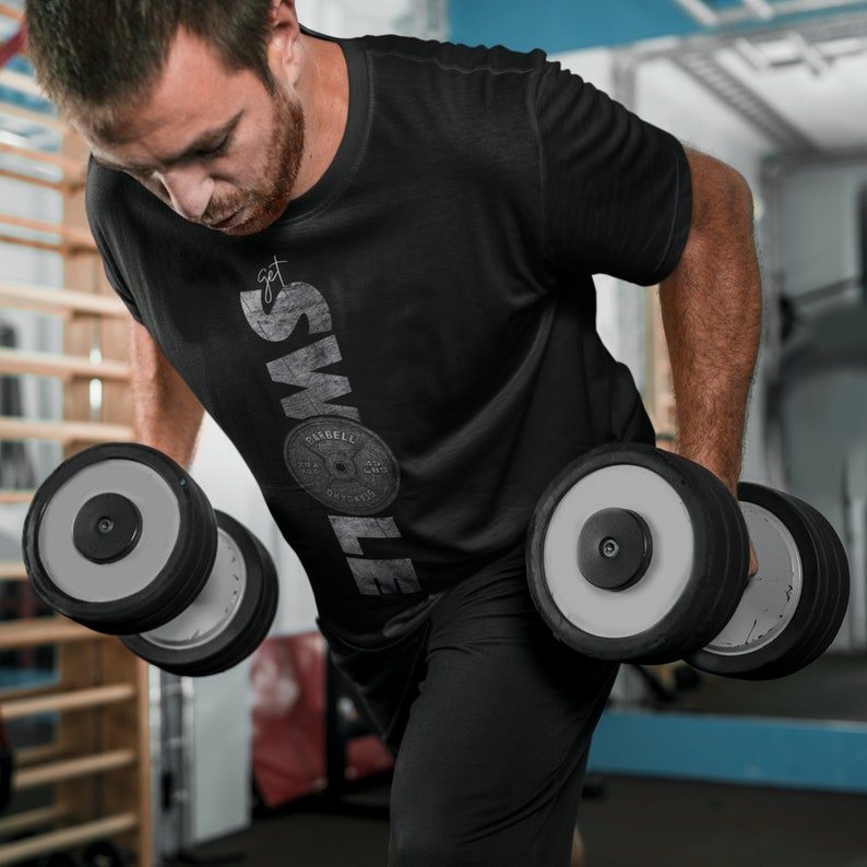 Swole Bodybuilding Shirt, Get Swole Apparel, Weightlifting Barbell Tee