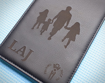 PitchWiz Personalised Laser Engraved Yardage Book Cover (Black) Xmas Birthday Gifts