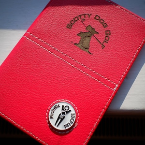 "PitchWiz Personalisierter (Lasergravierter) Scorekartenhalter - Weihnachten Geburtstag Golf Club Society."