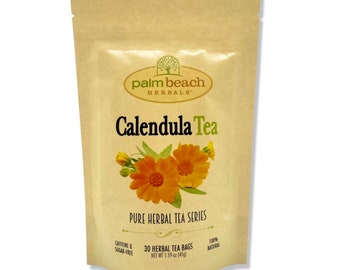 Calendula Tea - Pure Herbal Tea Series by Palm Beach Herbals (30 Tea Bags) 100% Natural