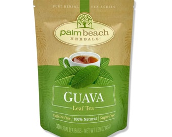 Guava Leaf Tea - Pure Herbal Tea Series by Palm Beach Herbals (30 Tea Bags) 100% Natural