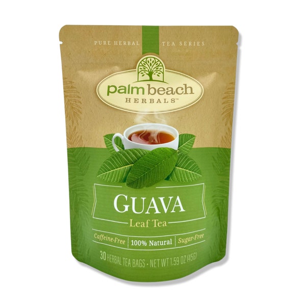 Guava Leaf Tea - Pure Herbal Tea Series by Palm Beach Herbals (30 Tea Bags) 100% Natural