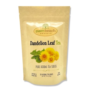 Dandelion Leaf Tea - Pure Herbal Tea Series by Palm Beach Herbals (30 Tea Bags) 100% Natural