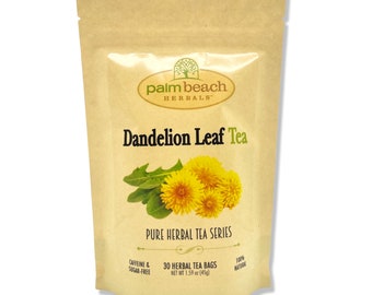Dandelion Leaf Tea - Pure Herbal Tea Series by Palm Beach Herbals (30 Tea Bags) 100% Natural
