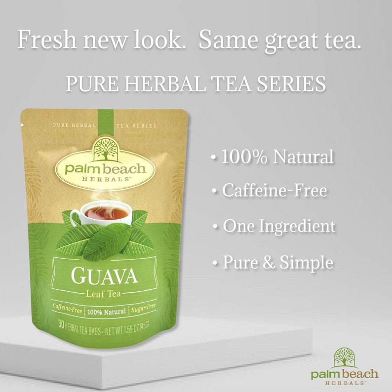 Guava Leaf Tea Pure Herbal Tea Series by Palm Beach Herbals 30 Tea Bags 100% Natural image 4