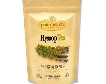 Hyssop Tea - Pure Herbal Tea Series by Palm Beach Herbals (30 Tea Bags) 100% All Natural
