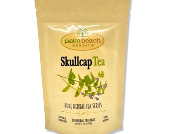 Skullcap Tea - Pure Herbal Tea Series by Palm Beach Herbals (30 Tea Bags) 100% All Natural