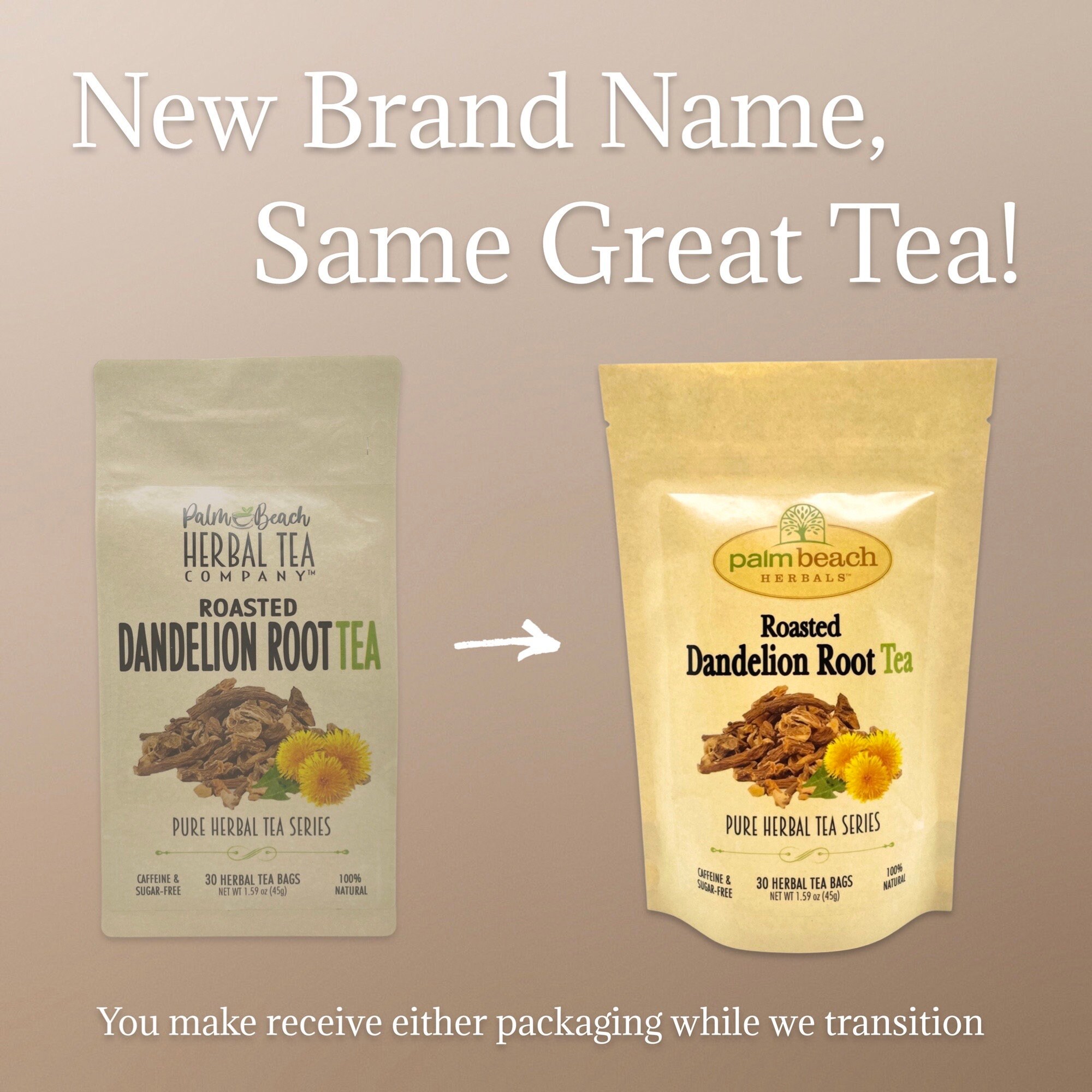 Roasted Dandelion Root Tea - Pure Herbal Tea Series by Palm Beach ...