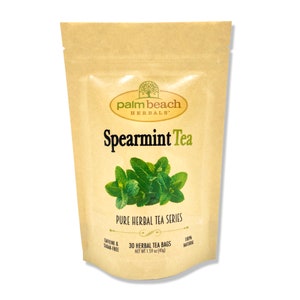 Spearmint Tea - Pure Herbal Tea Series by Palm Beach Herbals (30 Tea Bags) 100% All Natural