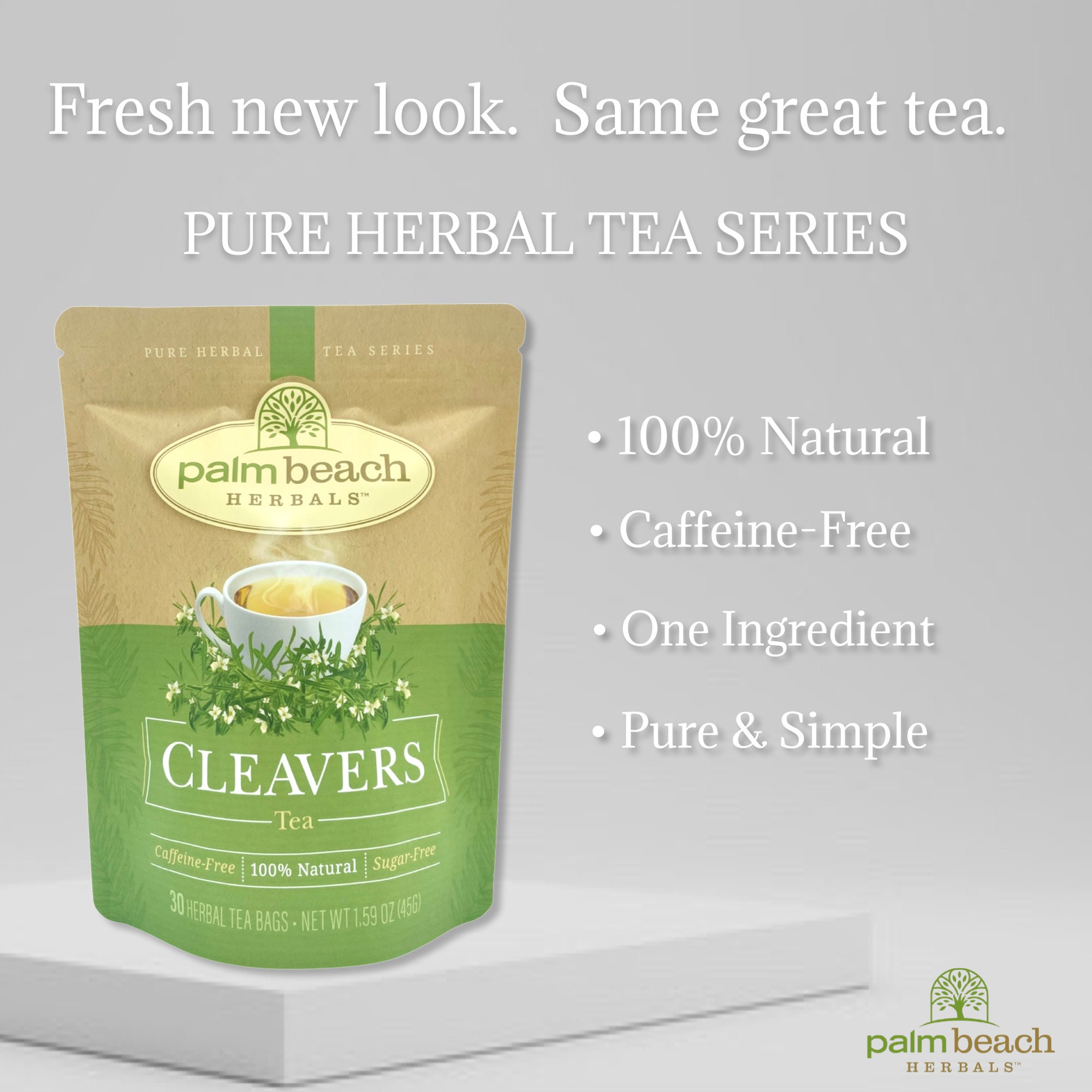 Cleavers Tea Pure Herbal Tea Series by Palm Beach Herbals 30 Tea Bags