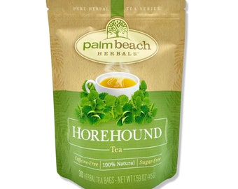 Horehound Tee von Palm Beach Herbals, 30 Count Teebeutel, Koffeinfreier | Reine Kräutertee Serie