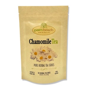 Chamomile Tea - Pure Herbal Tea Series by Palm Beach Herbals (30 Tea Bags) 100% Natural