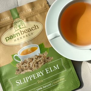 Slippery Elm Tea by Palm Beach Herbals, 30 Count Tea Bags, Caffeine-Free | Pure Herbal Tea Series