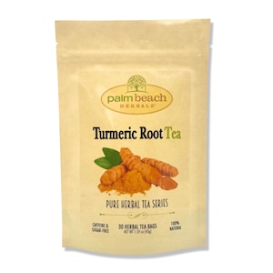 Turmeric Root Tea - Pure Herbal Tea Series by Palm Beach Herbals (30 Tea Bags) 100% Natural