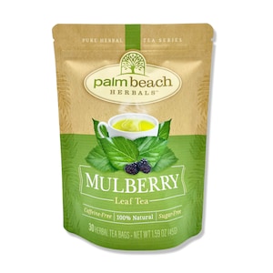 Mulberry Leaf Tea - Pure Herbal Tea Series by Palm Beach Herbals (30 Tea Bags) 100% Natural