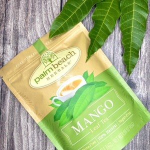 Mango Leaf Tea - Pure Herbal Tea Series by Palm Beach Herbals (30 Tea Bags) 100% Natural