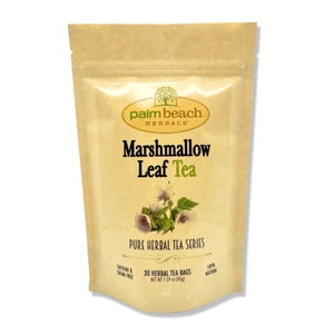 Marshmallow Leaf Tea - Pure Herbal Tea Series by Palm Beach Herbals (30 Tea Bags) 100% All Natural