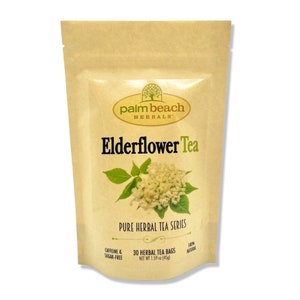 Elderflower Tea - Pure Herbal Tea Series by Palm Beach Herbals (30 Tea Bags) 100% Natural